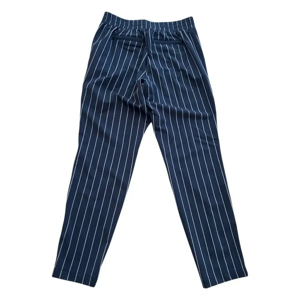 Athleta Pants Womens Size 2 Navy Striped Midtown Ankle Commute Travel Pants